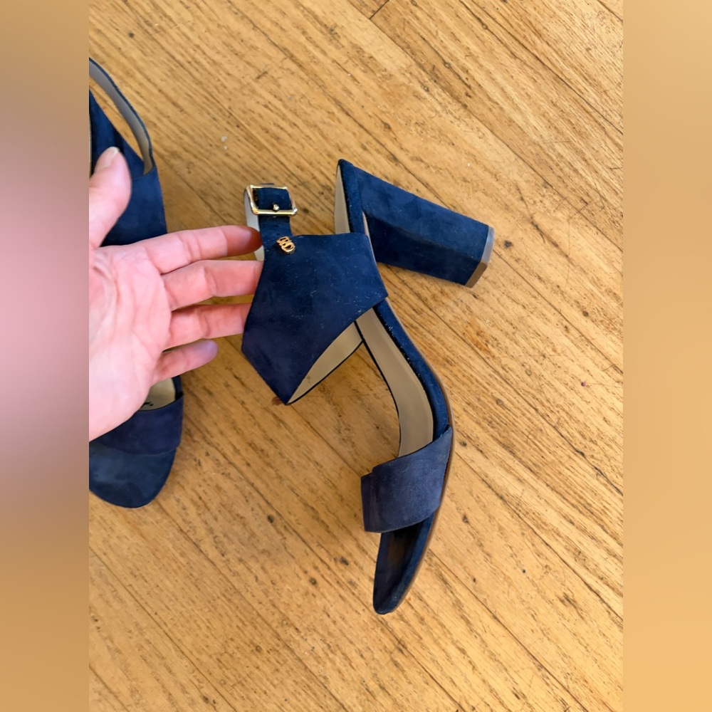 Cole Haan Octavia block heel suede sandal Marine blue - Picture 4 of 14